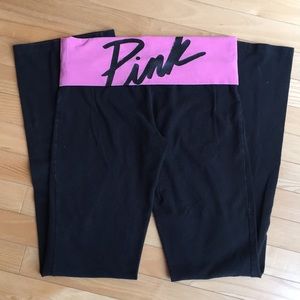 VS PINK Glitter Script Yoga Pants